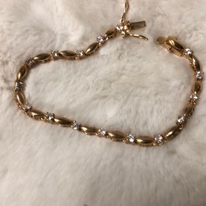 CZ bracelet gold tone 6.5 inches